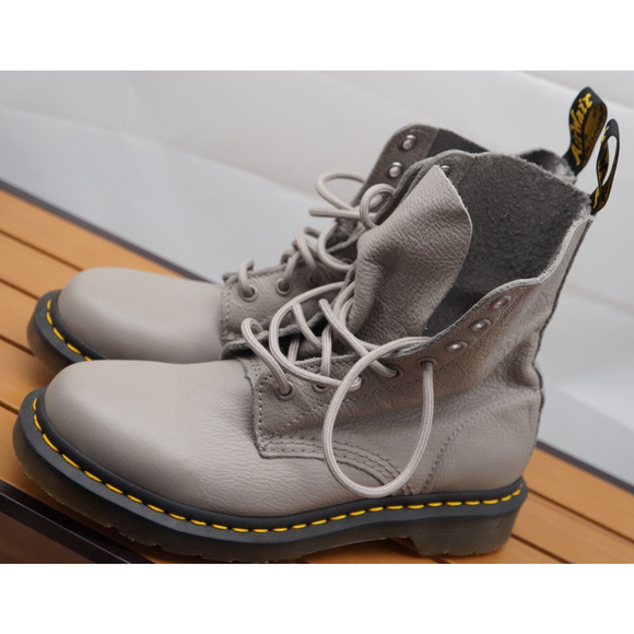 Dr. Martens Light Gray Lace-Up Boots - Picture 2 of 9